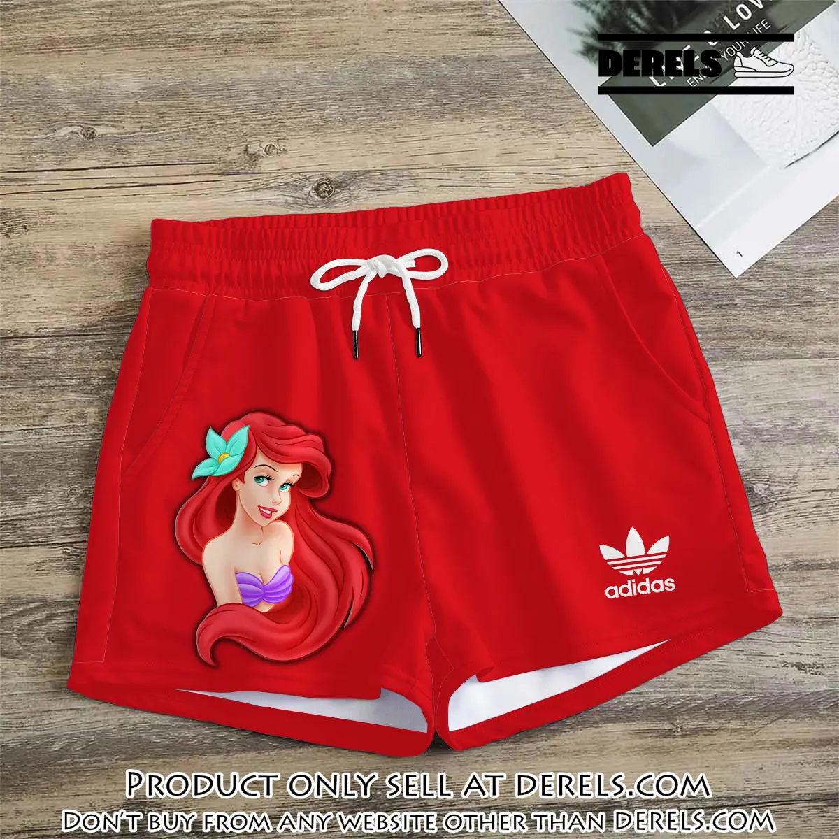 Premium ariel princess in adidas women shorts lady beach shorts wms1087 dr3456635